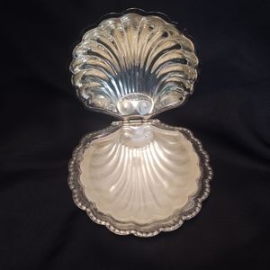 Silver plated clam dish